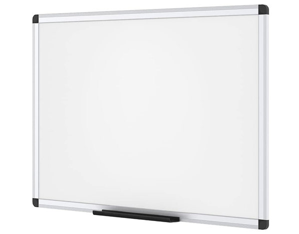 Magnetic dry-erase whiteboard with silver aluminum frame