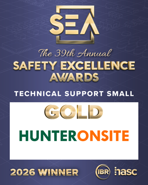 Hunter Onsite 2026 Safety Excellence Awards Gold Winner